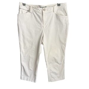 Lauren Ralph Lauren Women’s Size 8 White Stretch Capri Pants Classic Preppy